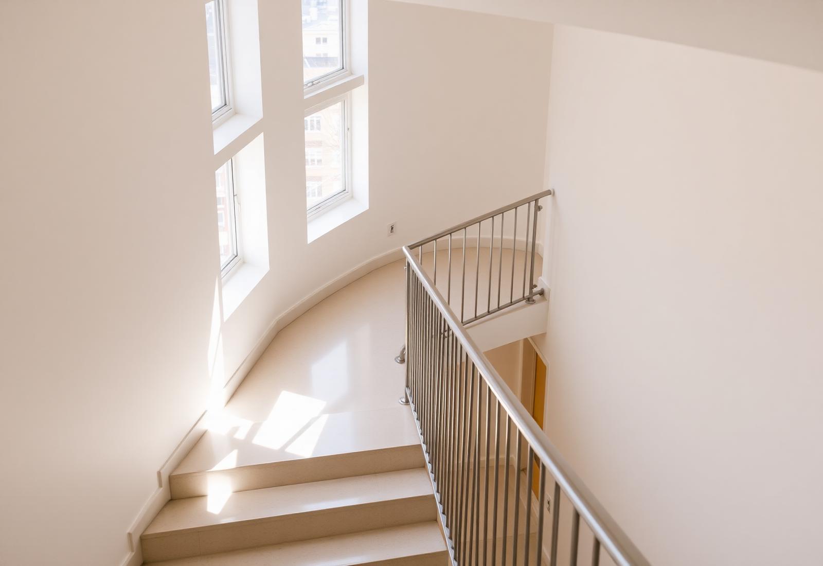 Rent och ljust trapphus i Stockholm